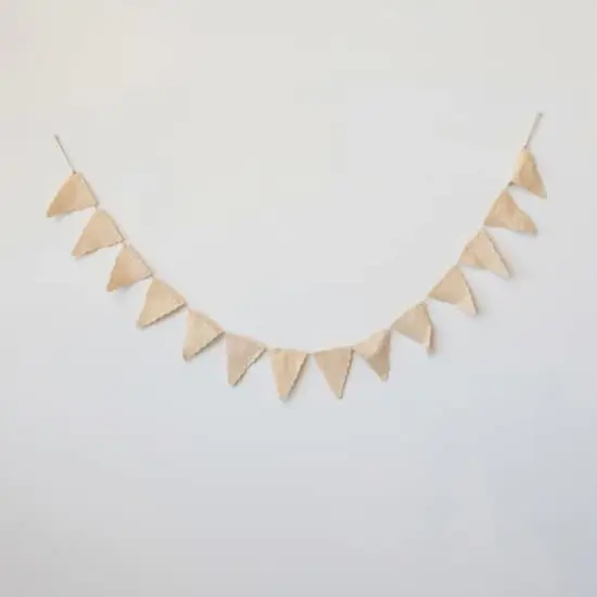 Hello Honey® 6ft. Cream Handmade Wool Felt Pennant with Scalloped Edges Garland {3}