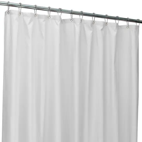 Bath Bliss Microfiber Soft Touch Dash Design Shower Curtain Liner White {1}