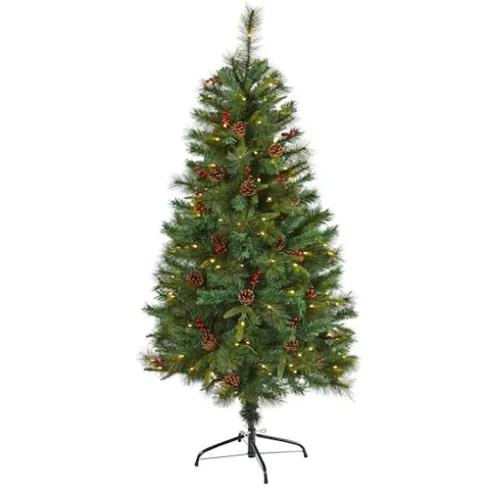 5ft. Pre-Lit Mixed Pine Artificial Christmas Tree, Clear LED Lights {1}