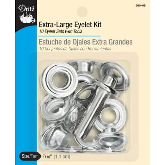 Dritz&reg; Extra-Large Nickel Eyelet Kit with Tool, 7/16'' {1}