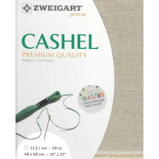 Zweigart&reg; Cashel Precut 28 Count Premium Fabric, 19" x 27" Raw Linen {1}