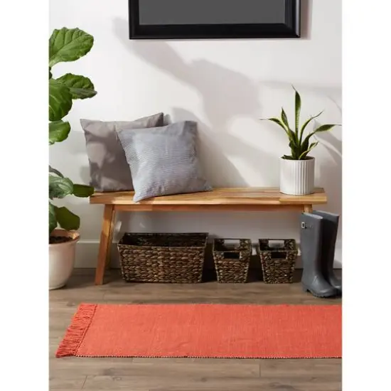 DII&reg; 2-Tone Ribbed Rug, 2.5ft. x 6ft. Vintage Red/Off White {5}