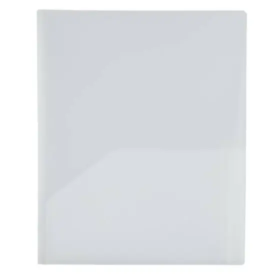 JAM Paper Heavy Duty Plastic 4-Pocket Folder, 2ct. Clear {7}