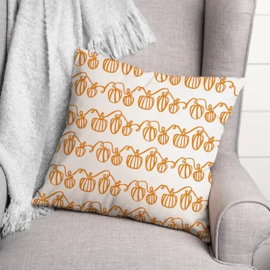 Pumpkin Doodle Throw Pillow {3}