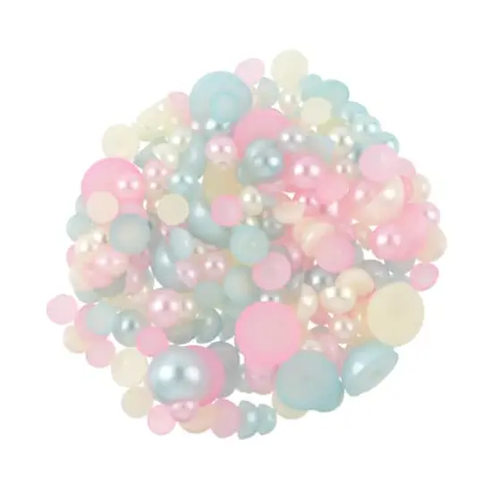 Pink & Ivory Plastic Round Flatback Pearl Mix, 5,100ct. by Bead Landing&trade; {1}