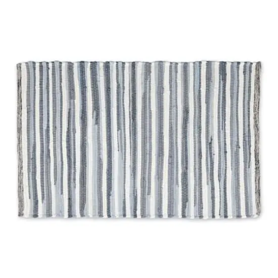 DII&reg; Slim Stripe Cotton Chindi Rug, 2ft. x 3ft. Stonewash Blue {1}