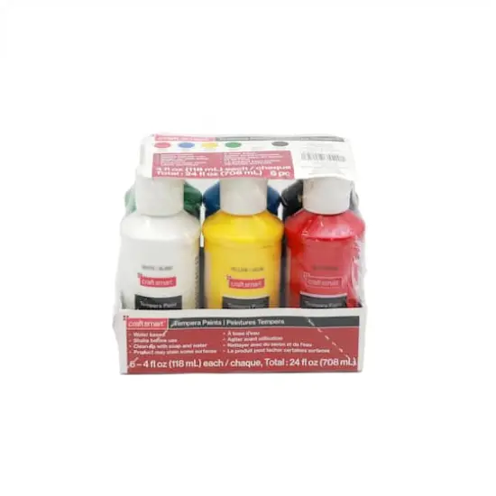 6 Color Primary Tempera Paints Set by Craft Smart&reg; {4}