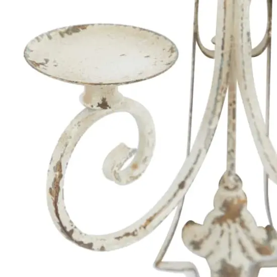 White Iron French Country Wall Sconce, 24" x 17" x 5" {6}