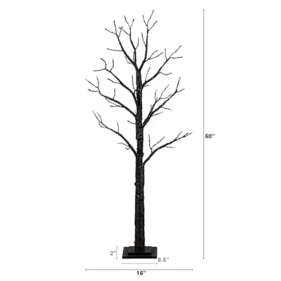 5ft. Pre-Lit Artificial Halloween Twig Tree with 360 Orange & Purple LED Lights {3}