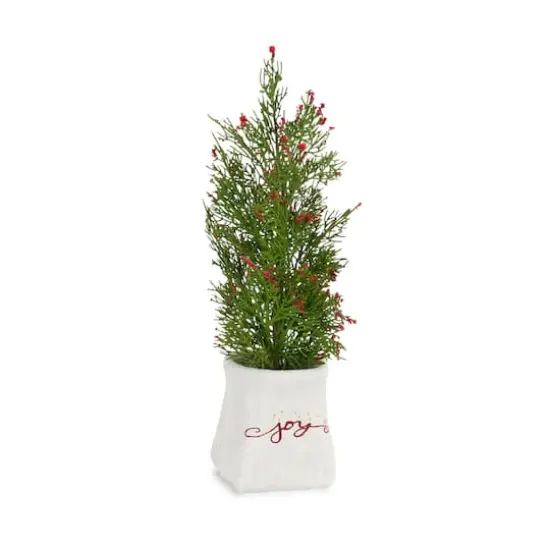 14.25" & 16.5" Unlit Pine Artificial Potted Christmas Tree Set {3}