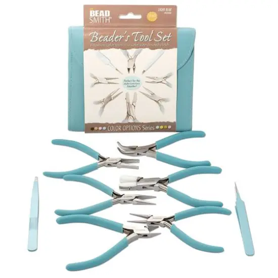 The Beadsmith&reg; Fashion Color Plier Set & Clutch Light Blue {7}