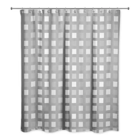 Squares Shower Curtain Gray {3}