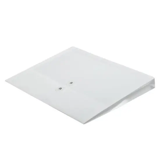 JAM Paper Letter Booklet Plastic Envelopes with Button & String Tie Closure, 12ct. White {6}
