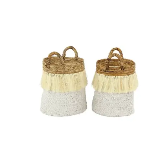 CosmoLiving by Cosmopolitan White Sea Grass Eclectic Storage Basket Set {4}