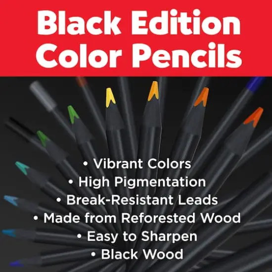 Faber-Castell&reg; 100 Color Black Edition Colored Pencil Tin Set {4}