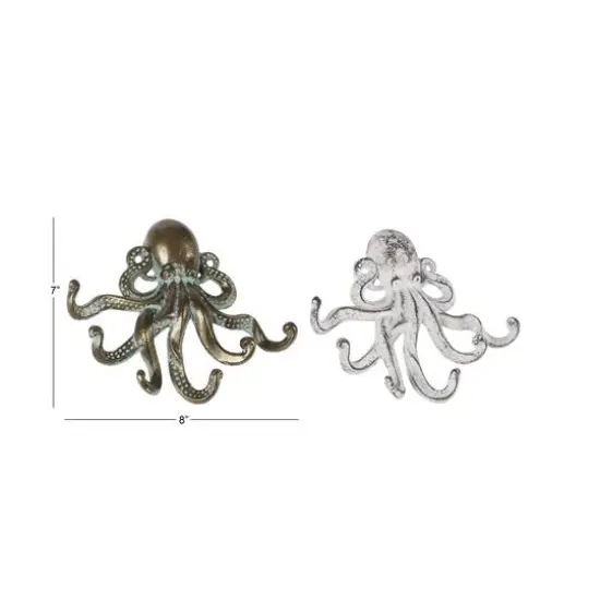Set of 2 Bronze Metal Coastal Wall Hook, 8" x 7" {9}