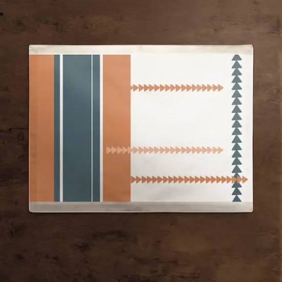 Stripes And Triangles 18" x 14" Cotton Twill Placemat {3}