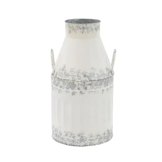 Distressed White Metal Farmhouse Decorative Jar, 2ct. {3}