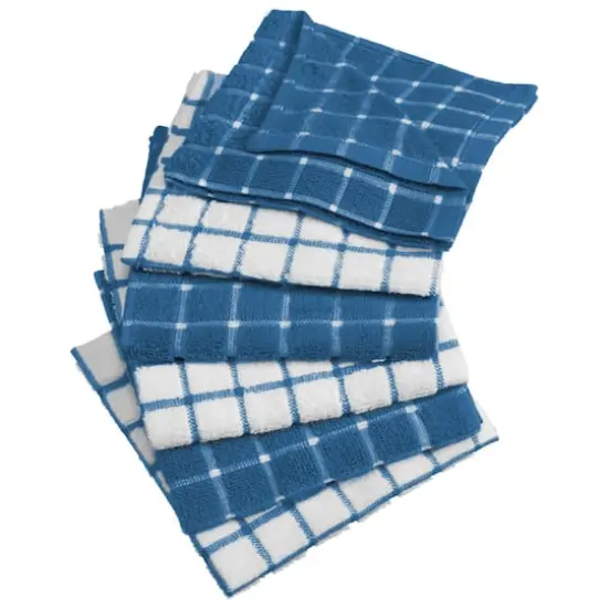 DII&reg; Blue Combo Windowpane Dishcloths, 6ct. {1}