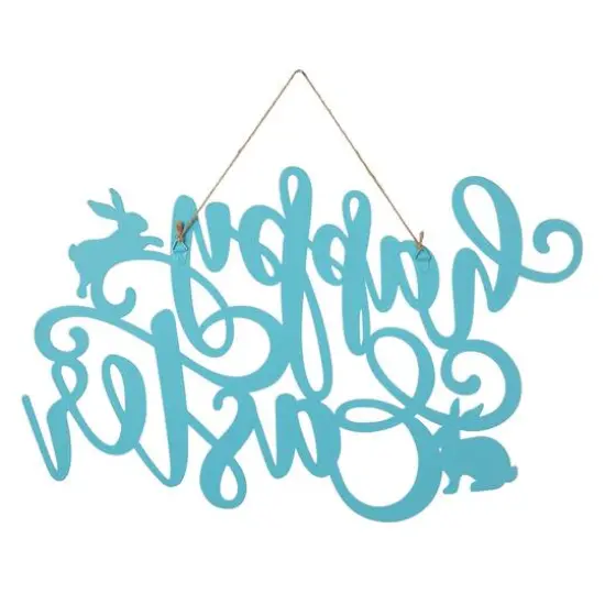 Glitzhome&reg; 18" Easter Metal "Happy Easter" Door Hanger {7}