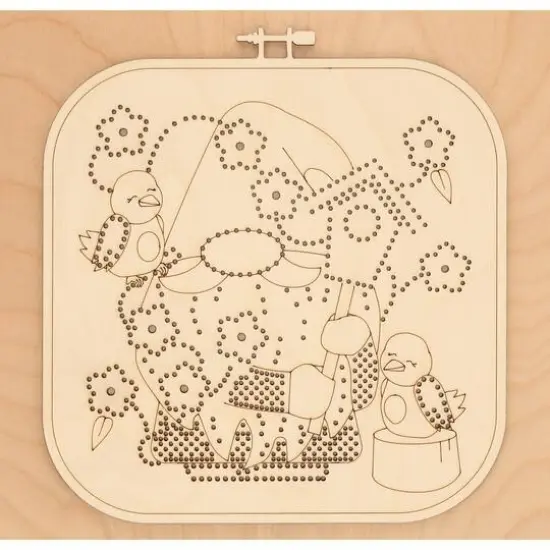 Leisure Arts&reg; Intermediate Gnome & Birds Wood Stitchery Kit {5}