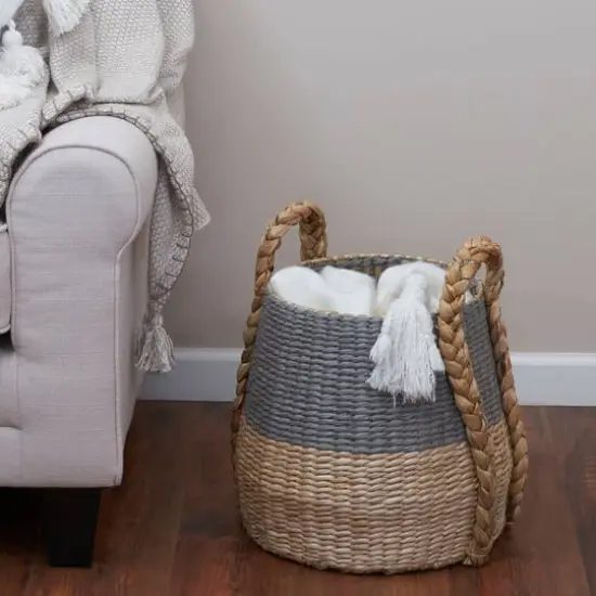 Household Essentials Cattail & Paper Terra Basket Gray {4}