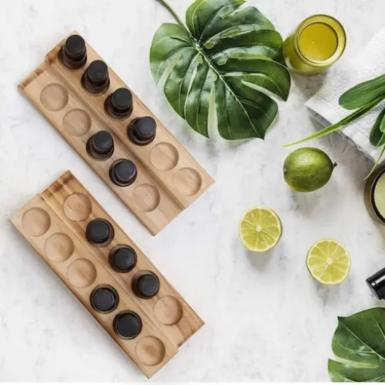 NEX&trade; Rustic Wooden Essential Oil Display Holder Set {6}