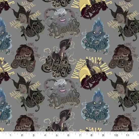 Disney Villains All Evil Cotton Fabric {1}