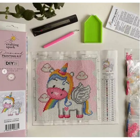 Crafting Spark Rainbow Unicorn Diamond Painting Kit {7}