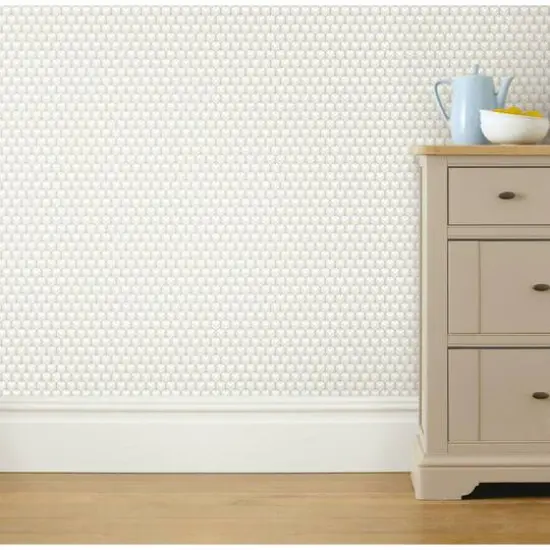 RoomMates 3D Petite Hexagons Peel & Stick Wallpaper Beige {7}