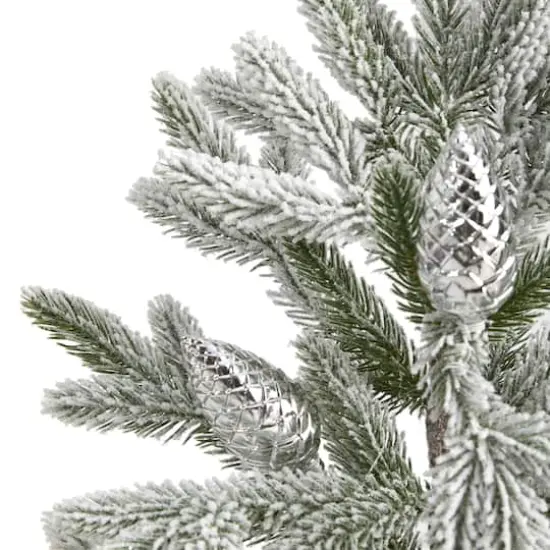 2.5ft. Unlit Flocked Christmas Artificial Christmas Tree {4}