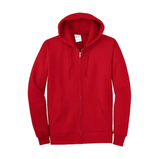Port & Company&reg; Tall Essential Fleece Full-Zip Hooded Sweatshirt Red {1}