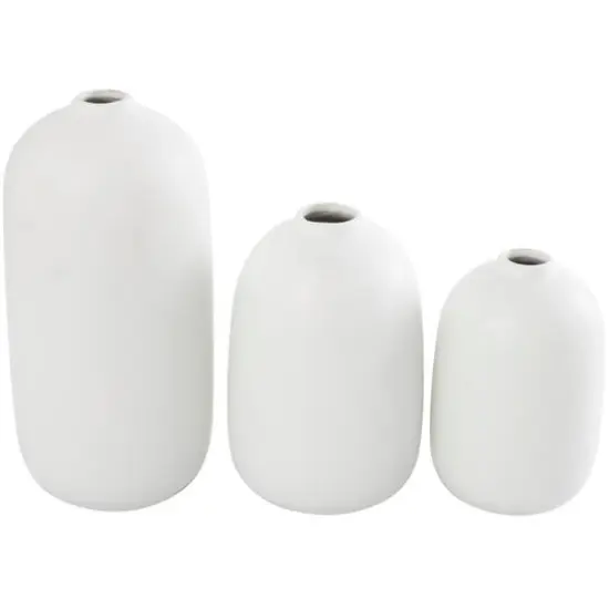 White Ceramic Vase with Black Leaf & Berry Prints Set {5}