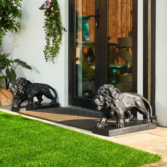 Glitzhome&reg; 24.5" Walking Lion Garden Statue {3}