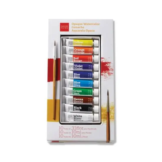 Savoir-Faire 10 Color Opaque Watercolor Gouache Set {1}