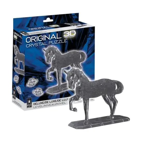 3D Crystal Puzzle - Horse (Black): 100 Pcs {3}