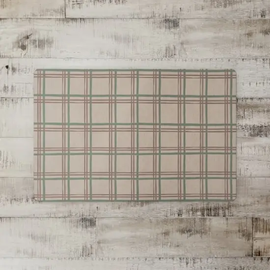 Holiday Plaid on Brown Floor Mat {3}