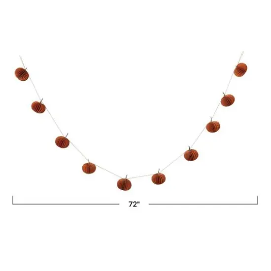 Hello Honey&reg; 6ft. Orange Paper Folding Honeycomb Pumpkin Garland {8}