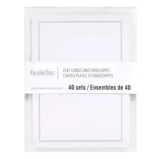 Flat Cards & Envelopes by Recollections&trade;, 3.5" x 4.87" Silver {1}