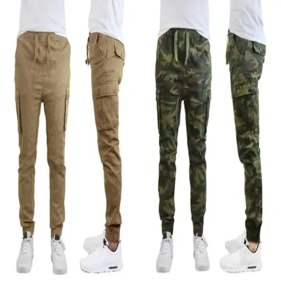 Galaxy by Harvic Slim Fit Cotton Stretch Twill Men's Cargo Joggers 2 Pack Camouflage/Timber {1}