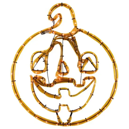 18" Orange Jack-O-Lantern 4 Function LED Halloween Window Silhouette {1}