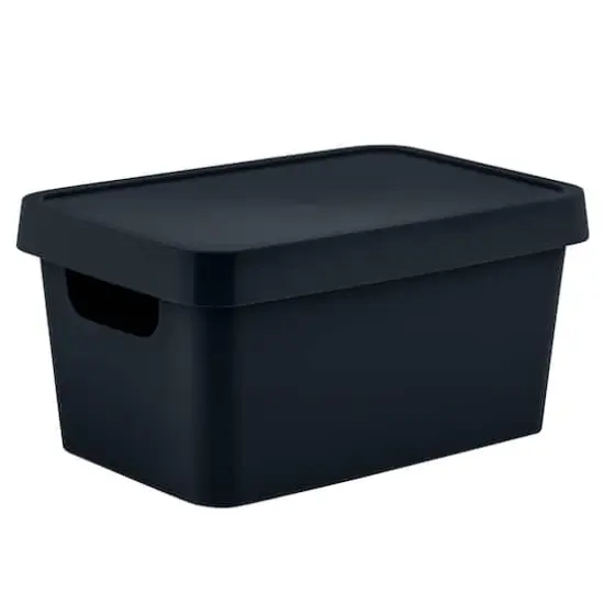 Simplify Small Charcoal Vinto Storage Box with Lid {1}