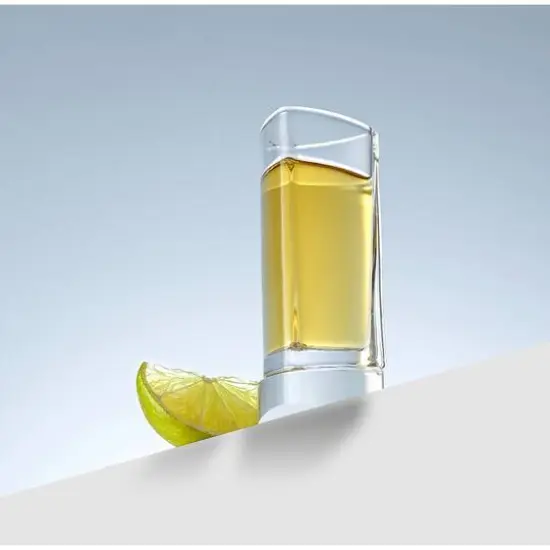 JoyJolt&reg; 1.5oz. Aqua Vitae Triangle Off Base Shot Glasses, 4ct. {5}