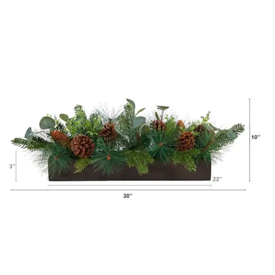 30" Evergreen Pine & Pine Cone Artificial Christmas Centerpiece {4}
