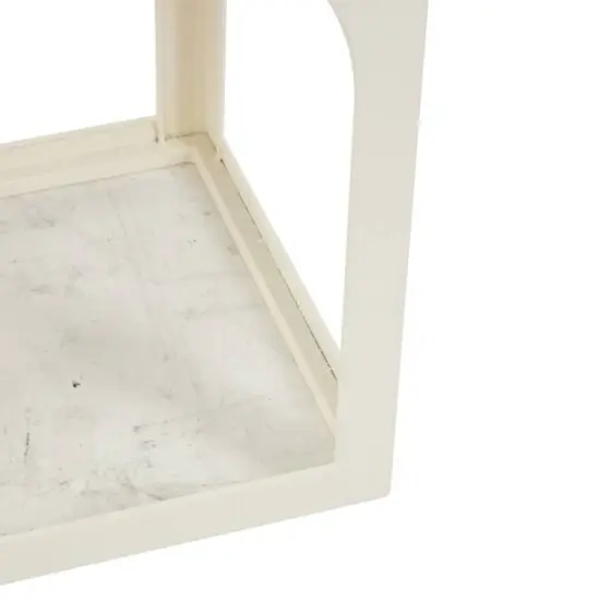 Metal Nested Accent Table with Large Arched Cutouts Set White {6}