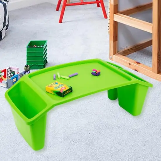 Mind Reader Kids&rsquo; Freestanding Portable Lap Desk With Side Pockets Green {3}