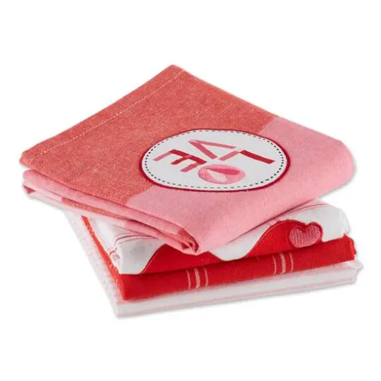 Asst Love Embellished Dishtowel (Set of 4) {4}