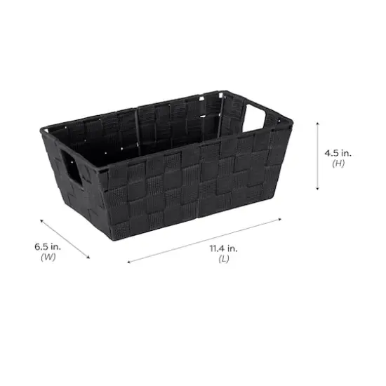 Simplify Small Black Woven Storage Shelf Bin {9}