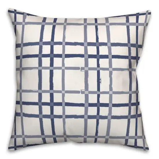 Blue & Gray Plaid Pillow {1}