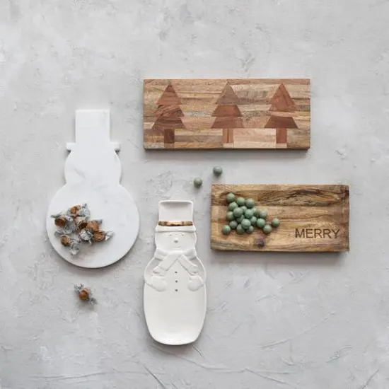 Hello Honey&reg; 12" Merry Engraved Mango Wood Cheese Cutting Board {3}